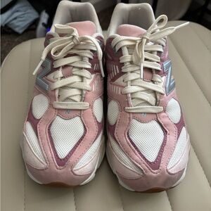 New Balance Pink and White Athletic Shoes